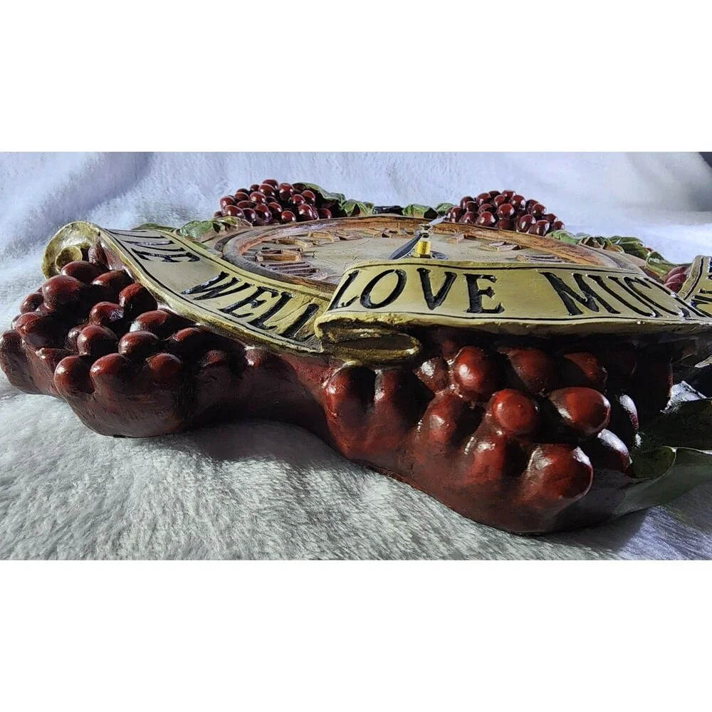 Live, Love, Laugh Grapes Wall Clock- Battery operated